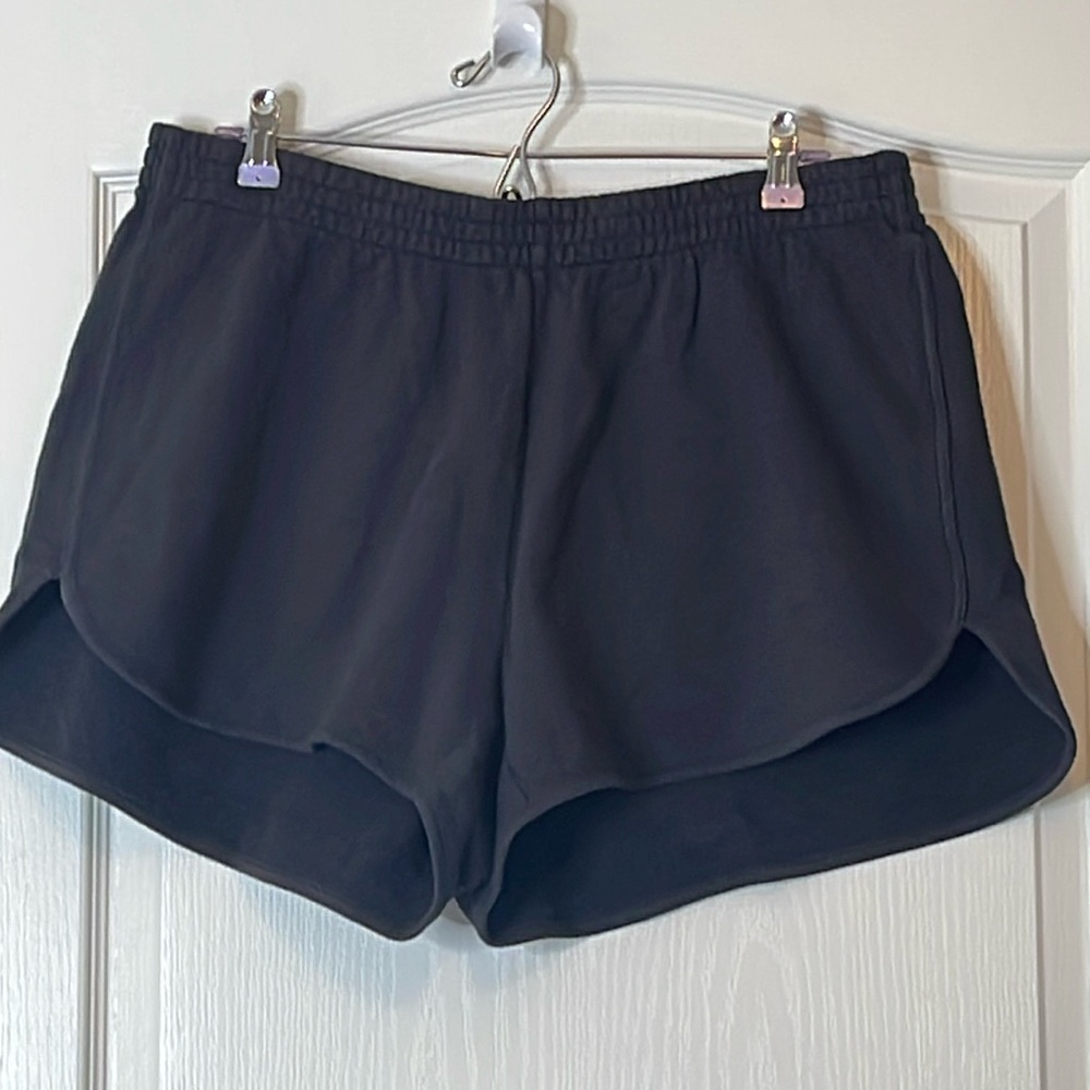 Madewell MWL Curved Hem Sweat Shorts Charcoal Gray 1X